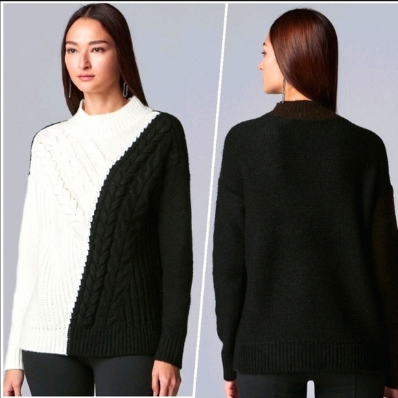 🖤♦️NWT Simply Vera Vera Wang Colorblock Sweater🖤 - Picture 1 of 10